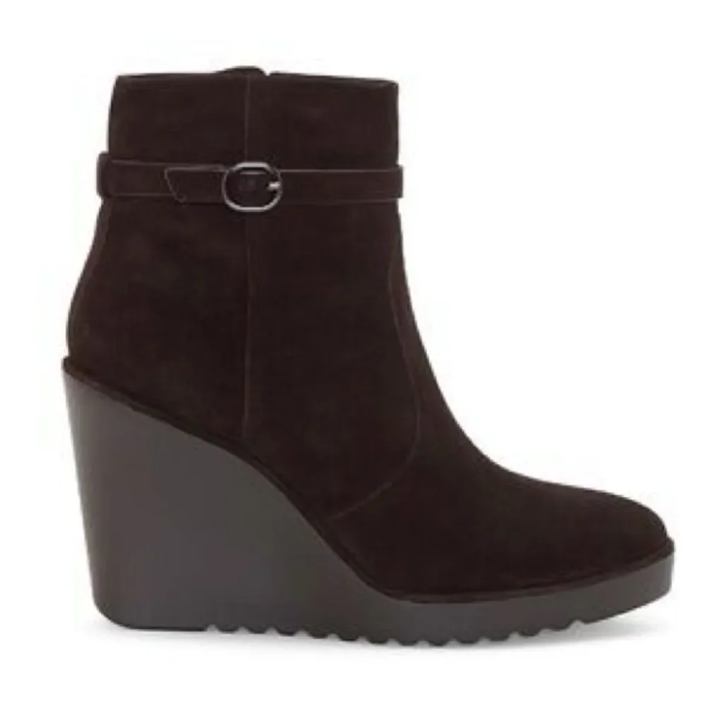 Revolve Rebecca Minkoff Leisel Brown Suede Leather Wedge Bootie NWOT